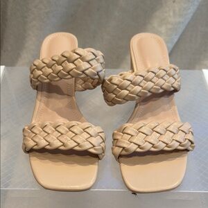 Cream Braided Sandals Modern Casual